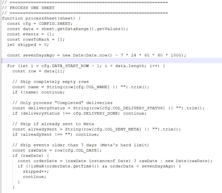Process Sheet Function